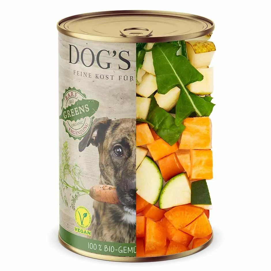Hunde-Ergänzungsnahrung - in Dose mit Gemüse und Obst