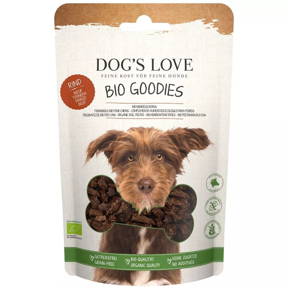 Hunde-Leckerlis - Bio Rind in Verpackung