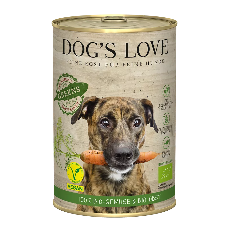 Hunde-Ergänzungsnahrung - Bio Greens in Dose