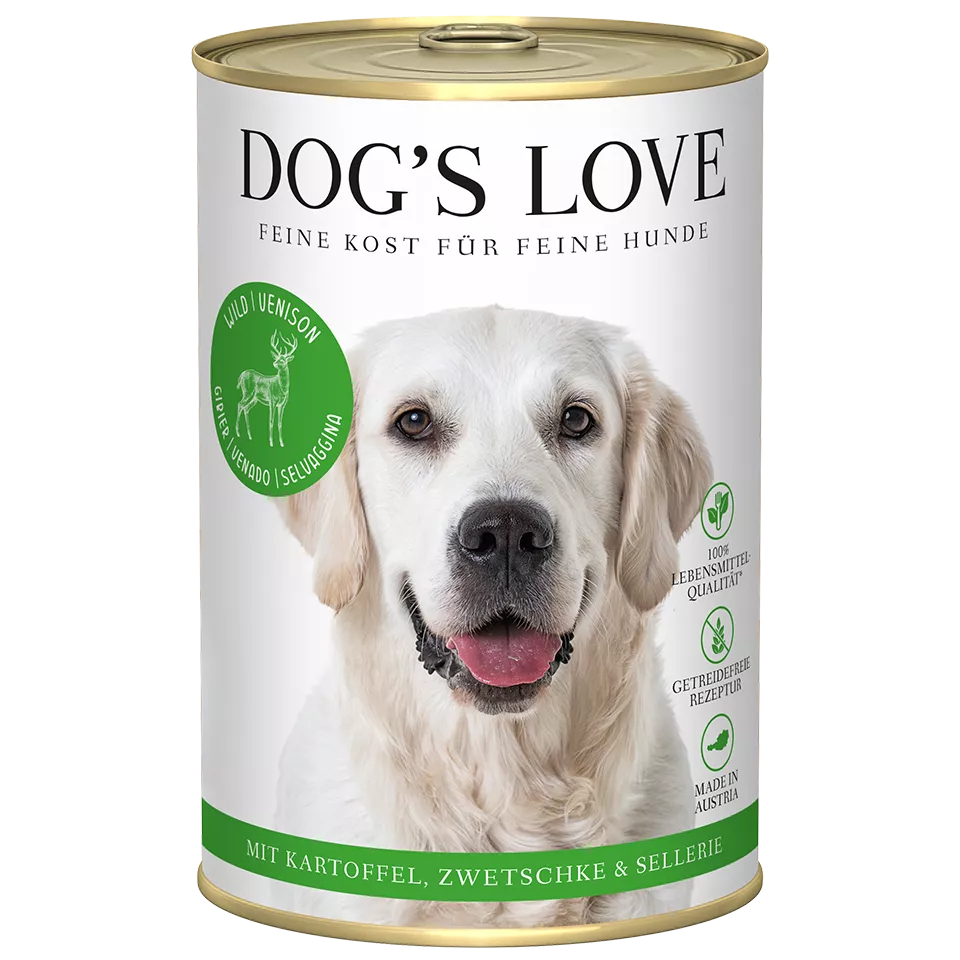 welpen nassfutter Dog's Love Junior Rind, Welpen Nassfutter