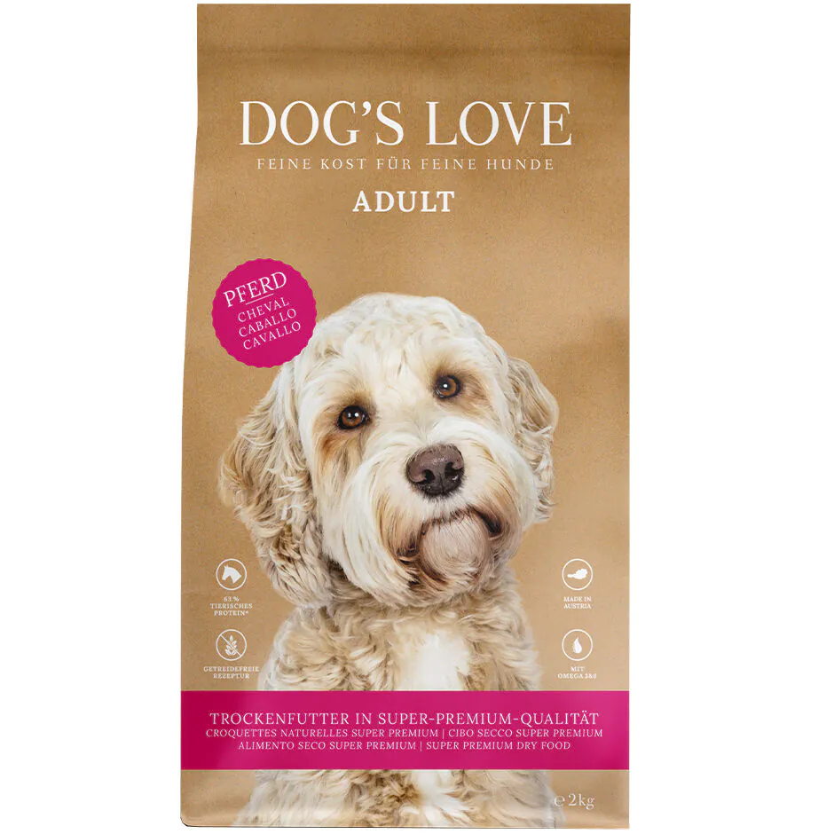Hunde-Trockenfutter - Adult Pferd in Verpackung