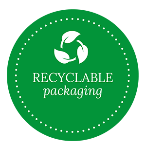 Icon with the inscription: Recyclable packaging